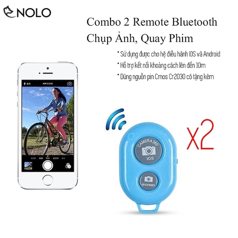 Combo 2 Remote Chụp Hình Quay Phim Bluetooth 2.0 AB Shutter3 Dùng Cho Cả Android Và IOS Dùng Pin Cmos CR2030