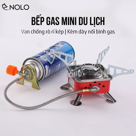 Bếp Gas Du Lịch Cầm Tay Xếp Gọn BG03 Dùng Bình Ga Mini Dây Nối Gas Dài An Toàn Có Kèm Túi Đựng