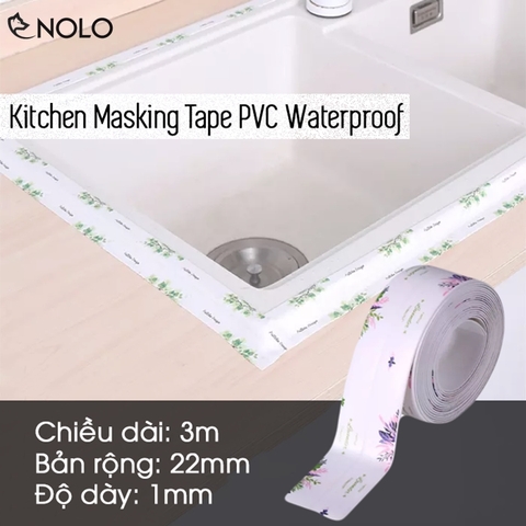 Cuộn Keo Dính Chống Ẩm Chống Thấm Họa Tiết Ngẫu Nhiên Bản Rộng 22mm Dài 3m Dày 1 Ly Dán Viền Bồn Rửa Bồn Cầu Cạnh Bàn