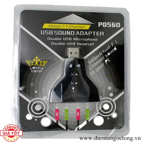 USB Sound Adapter Virtual 7.1 Channel PD560