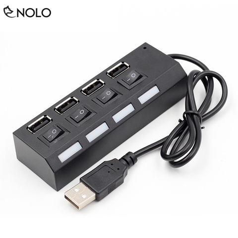 Bộ Hub Chia Cổng USB Chuẩn 2.0 Gồm 4 Port Model HB4 Có Công Tắc ON OFF Hỗ Trợ Win 10