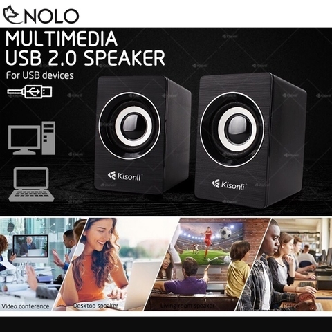 Loa Vi Tính 2.0 Kisonli Model A707 Có Nút Chỉnh Âm Lượng Nguồn USB