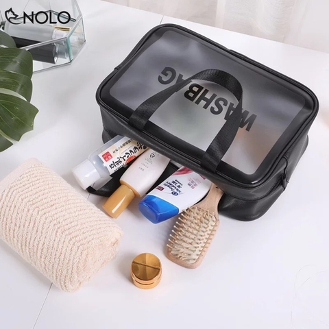 Túi Đựng Mỹ Phẩm Vật Dụng Du Lịch Washbag Chất Liệu PU TPU Chống Thấm Kích Thước 22x12x31cm