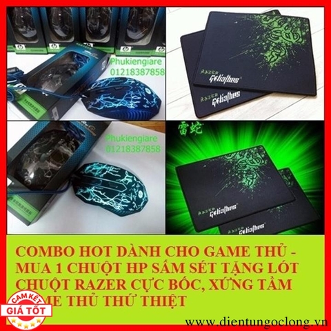 Combo chuột HP Sấm Sét Lót Chuột Razer Game Thủ