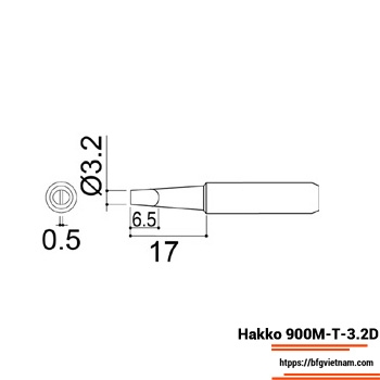 Mũi hàn Hakko 900M-T-3.2D Mũi hàn Hakko 900M-T-3.2D