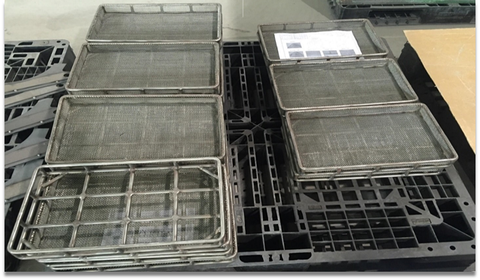 Dụng cụ xử lý nhiệt sử dụng tấm đan bằng thép không gỉ