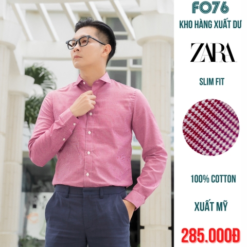 ÁO SƠ MI NAM TAY DÀI SLIM FIT MÀU HỒNG - RN 77302 