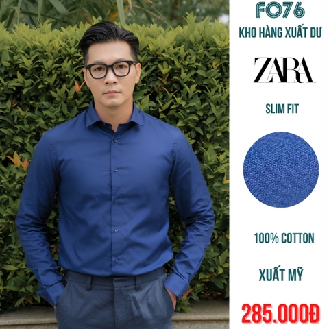 ÁO SƠ MI NAM TAY DÀI SLIM FIT MÀU XANH NAVY  - RN 77302 