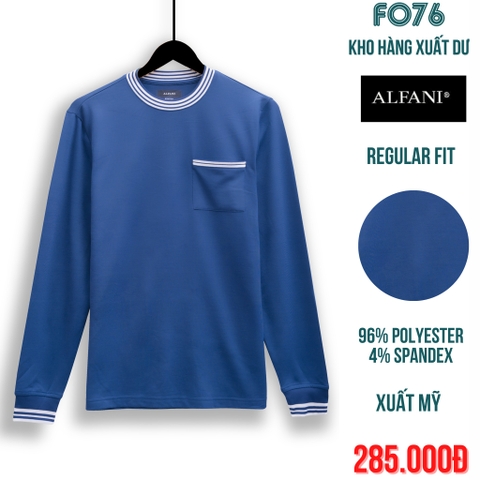 ALFANI - ÁO THUN NAM CỔ TRÒN TAY DÀI MÀU NAVY
