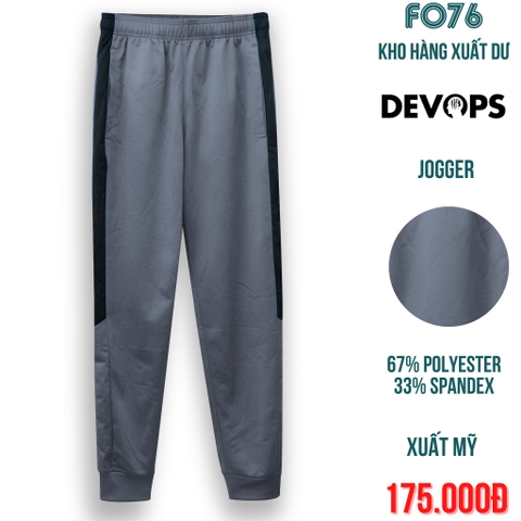 DEVOPS - QUẦN JOGGER NAM THỂ THAO LƯNG THUN MÀU XÁM