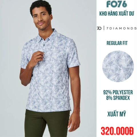 7 DIAMONDS - ÁO THUN NAM POLO GOLF TAY NGẮN CÓ CỔ MÀU TRẮNG HOẠ TIẾT - RN# 101880