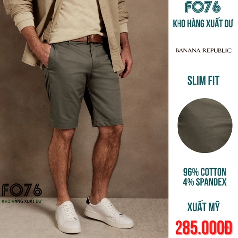 BANANA REPUBLIC - QUẦN SHORT KAKI NAM SLIM FIT MÀU RÊU - RN 54023