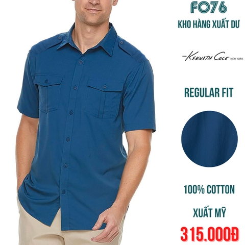 KENNETH COLE - ÁO SƠ MI NAM TAY NGẮN REGULAR FIT MÀU TỔNG HỢP
