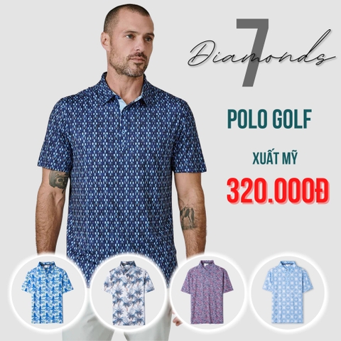 7 DIAMONDS - ÁO THUN NAM POLO GOLF TAY NGẮN CÓ CỔ HOẠ TIẾT TỔNG HỢP - RN# 101880