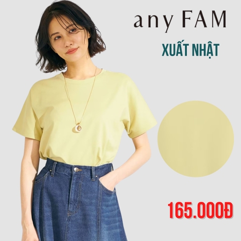 ANYFAM - ÁO THUN NỮ TAY NGẮN CỔ TRÒN BASIC MÀU TỔNG HỢP