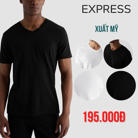 EXPRESS - ÁO THUN NAM TAY NGẮN CỔ TIM MÀU TỔNG HỢP