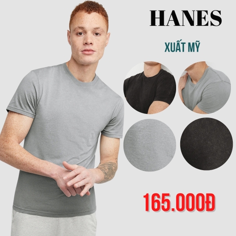 HANES - ÁO THUN NAM CỔ TRÒN TAY NGẮN MÀU TỔNG HỢP