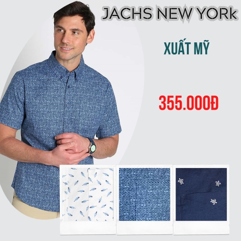 JACHS NEW YORK - ÁO SƠ MI NAM TAY NGẮN MÀU HOẠ TIẾT