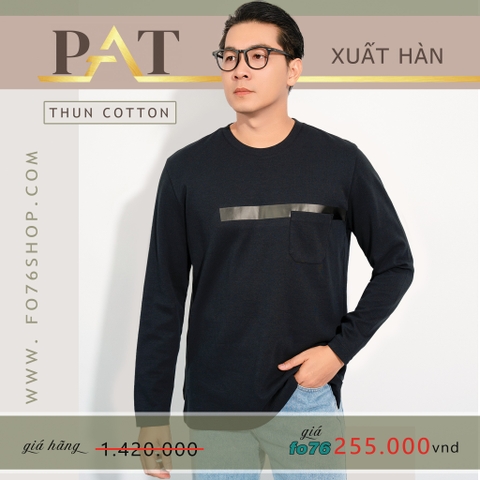 PAT - ÁO THUN NAM CỔ TRÒN DÀI TAY CÓ TÚI XUẤT HÀN