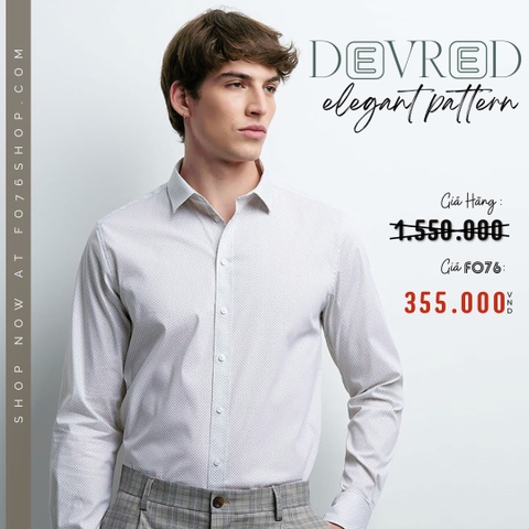 DEVRED - ÁO SƠ MI NAM DÀI TAY HỌA TIẾT CHẤM BI XUẤT MỸ