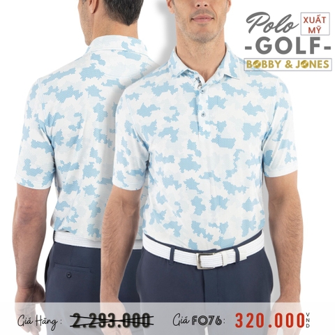 BOBBY & JONES - ÁO THUN NAM POLO GOLF XUẤT MỸ HOẠ TIẾT MÀU XANH