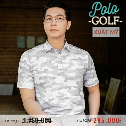 ROLO GOLF - ÁO THUN POLO GOLF NAM XUẤT MỸ HOẠ TIẾT CAMOUFLAGE MÀU XÁM