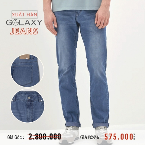 GALAXY - QUẦN JEANS NAM PHOM SLIMFIT XUẤT HÀN MÀU XANH NHẠT