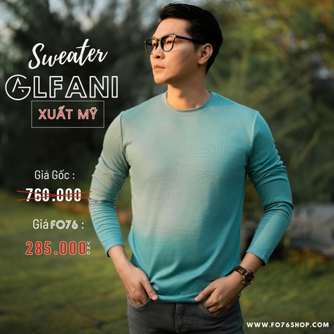 ALFANI - ÁO THUN NAM CỔ TRÒN TAY DÀI XUẤT MỸ MÀU XANH NGỌC