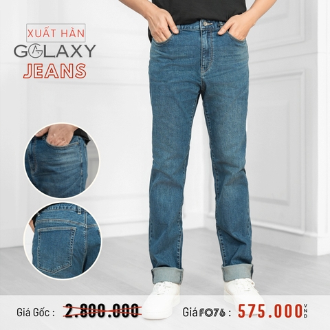 GALAXY - QUẦN JEANS NAM PHOM SLIMFIT XUẤT HÀN MÀU XANH