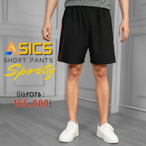 ASICS - QUẦN SHORT THỂ THAO NAM LƯNG THUN MÀU ĐEN