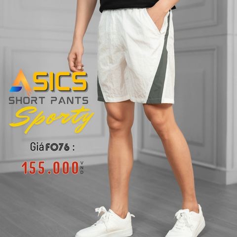 ASICS - QUẦN SHORT THỂ THAO NAM LƯNG THUN MÀU TRẮNG