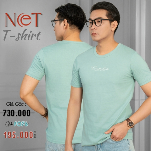 NET - ÁO THUN NAM CỔ TRÒN TAY NGẮN XUẤT ĐÀI LOAN MÀU XANH MINT