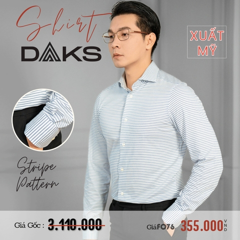 DAKS - ÁO SƠ MI NAM TAY DÀI KẺ SỌC ĐÔI XUẤT MỸ
