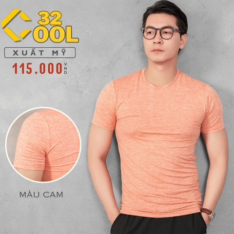 32 COOL - ÁO THUN NAM CỔ TRÒN TAY NGẮN XUẤT MỸ MÀU CAM