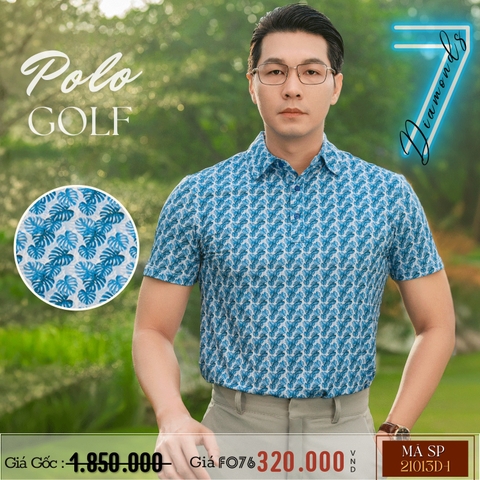 7 DIAMONDS - ÁO THUN POLO GOLF NAM HOẠ TIẾT LÁ RÙA