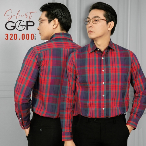 ÁO SƠ MI NAM CA RÔ TAY DÀI MÀU ĐỎ RN#137013