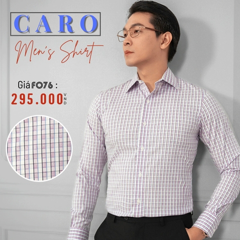 TAILORED FIT - ÁO SƠ MI NAM TAY DÀI SỌC CA RÔ MÀU HỒNG RN# 128054