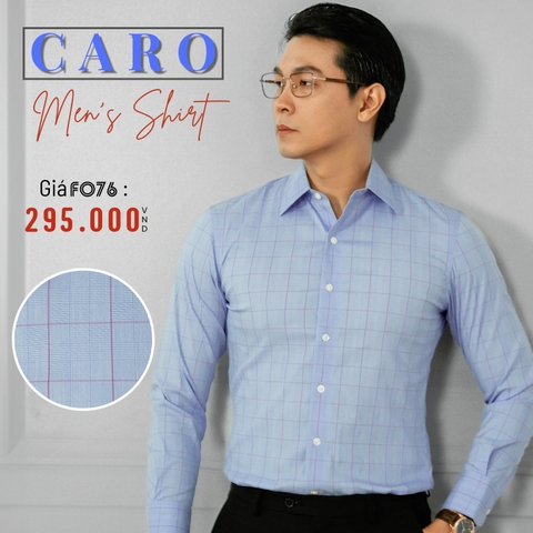 TAILORED FIT - ÁO SƠ MI NAM TAY DÀI SỌC CA RÔ MÀU XANH RN# 128054