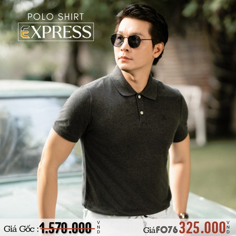 EXPRESS - ÁO THUN POLO NAM TAY NGẮN MÀU XÁM ĐẬM RN# 55285