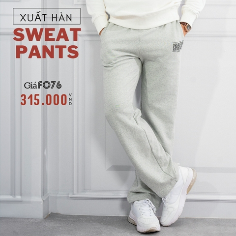 QUẦN THỂ THAO SWEATPANTS NAM XUẤT HÀN MÀU XÁM