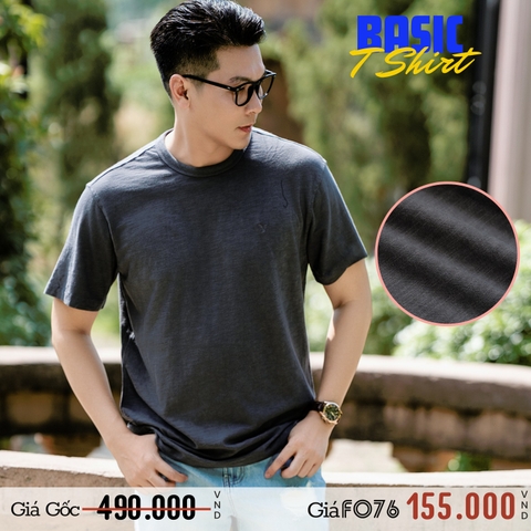 AMERICAN EAGLE - ÁO THUN NAM CỔ TRÒN TAY NGẮN MÀU XÁM ĐEN - RN 54485