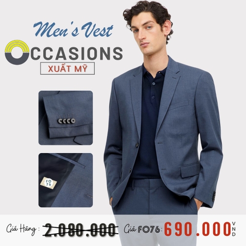 OCCASIONS - ÁO VEST NAM XUẤT MỸ MÀU XANH THAN