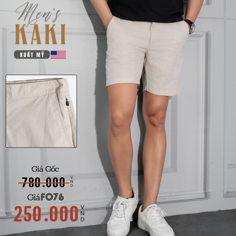 QUẦN SHORTS NAM KAKI XUẤT MỸ MÀU KEM QS4314V3