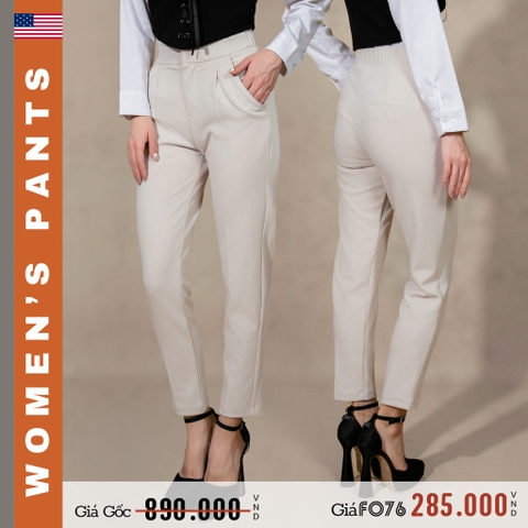 QUẦN TÂY NỮ ỐNG ĐỨNG CAO CẤP XUẤT MỸ MÀU KEM QTN4507T4