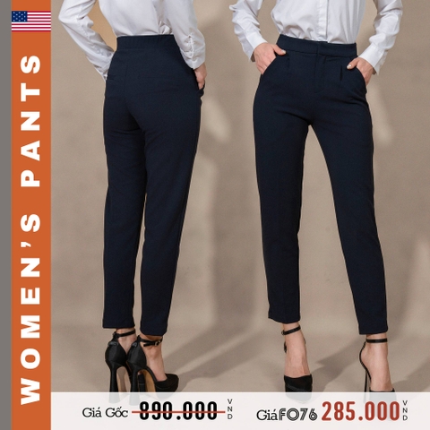QUẦN TÂY NỮ ỐNG ĐỨNG CAO CẤP XUẤT MỸ MÀU XANH ĐEN QTN4507T2