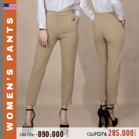 QUẦN TÂY NỮ ỐNG ĐỨNG CAO CẤP XUẤT MỸ MÀU BE QTN4507T3