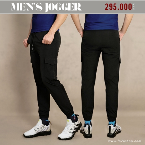 QUẦN JOGGER TÚI HỘP NAM VẢI GIÓ CAO CẤP MÀU ĐEN QJG4527H