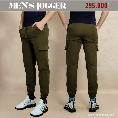 QUẦN JOGGER TÚI HỘP NAM VẢI GIÓ CAO CẤP MÀU RÊU QJG4527H1
