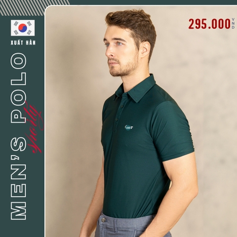 ÁO POLO THỂ THAO NAM TAY NGẮN XUẤT HÀN MÀU XANH LÁ PL4514H2