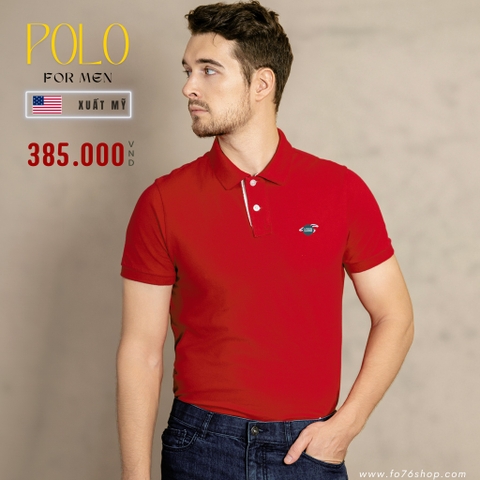 ÁO POLO NAM TAY NGẮN XUẤT MỸ MÀU ĐỎ PL4520T-D